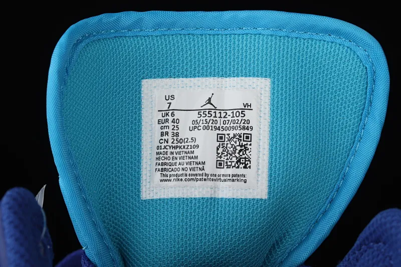 All categories Air Jordan Jordan series basketball shoes Air Jordan 1 Mid Air Jordan 1 Mid AJ1 Joe 1 geometric white and blue Zhongbang basketball shoes 555112-105